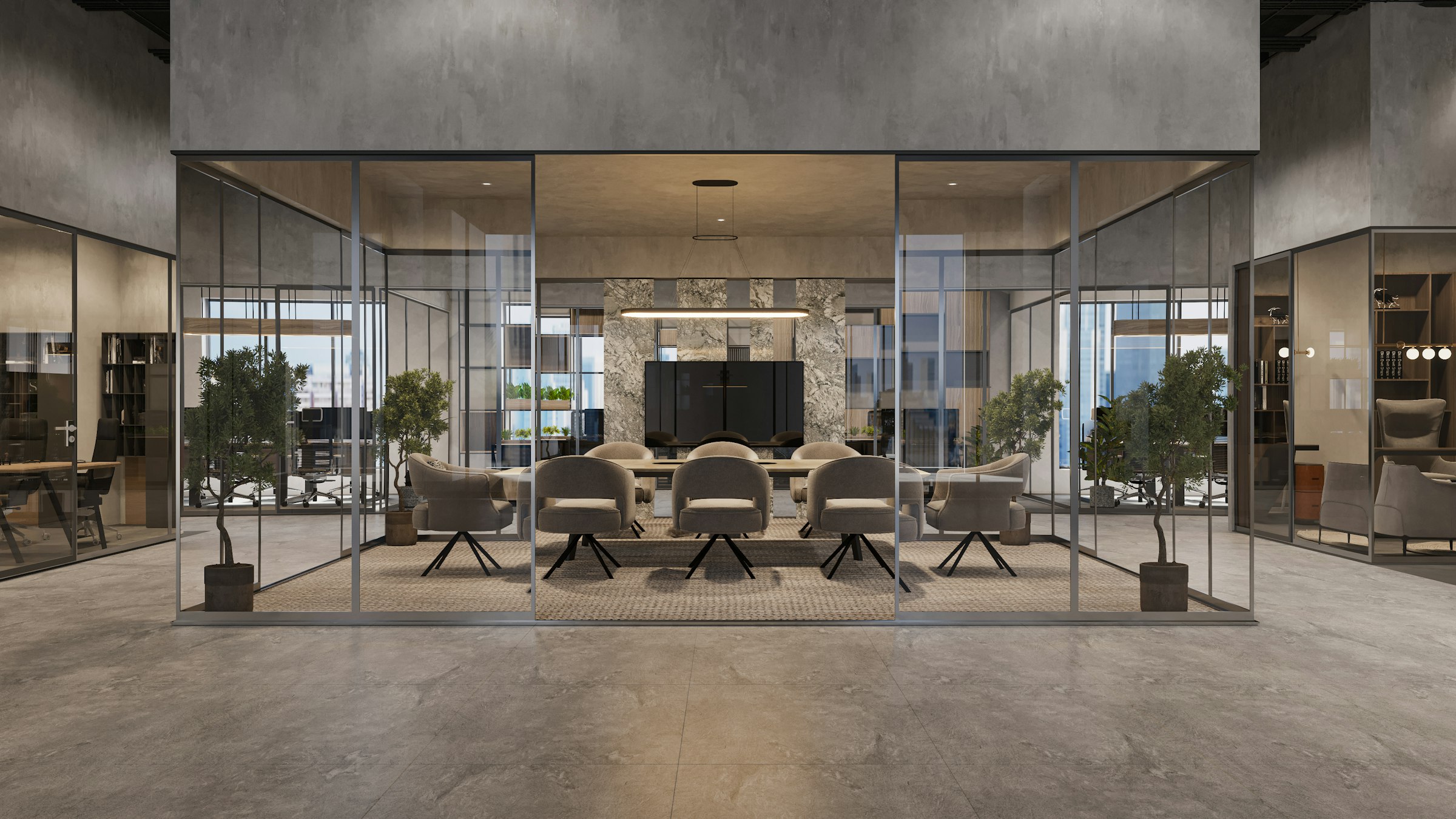 Glass-walled meeting room in a Dubai office (photo: Hammer Group / Unsplash)